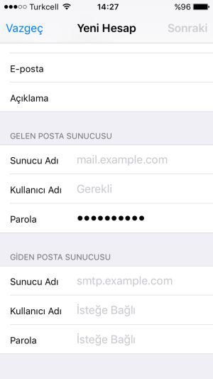 IOS Mail Kurulumu